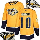 Predators #10 Sissons Gold With Special Glittery Logo Adidas Jersey,baseball caps,new era cap wholesale,wholesale hats